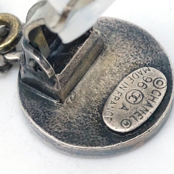 Chanel Silver Dangle Earrings Clip-On - Picture 4 of 4